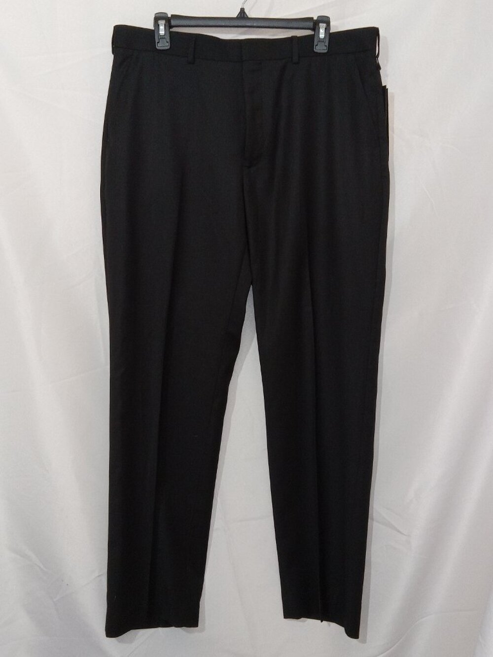Apt 9 Mens Dress Pants 36x32 Modern Fit Black Flat Front Slacks Formal NEW